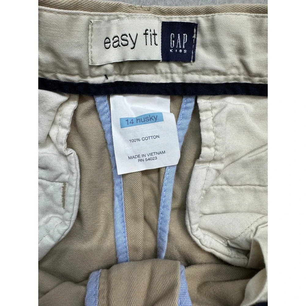 Gap Kids Easy Fit Chino Pants Khaki Tan Size 14 Husky Cotton Twill 303031